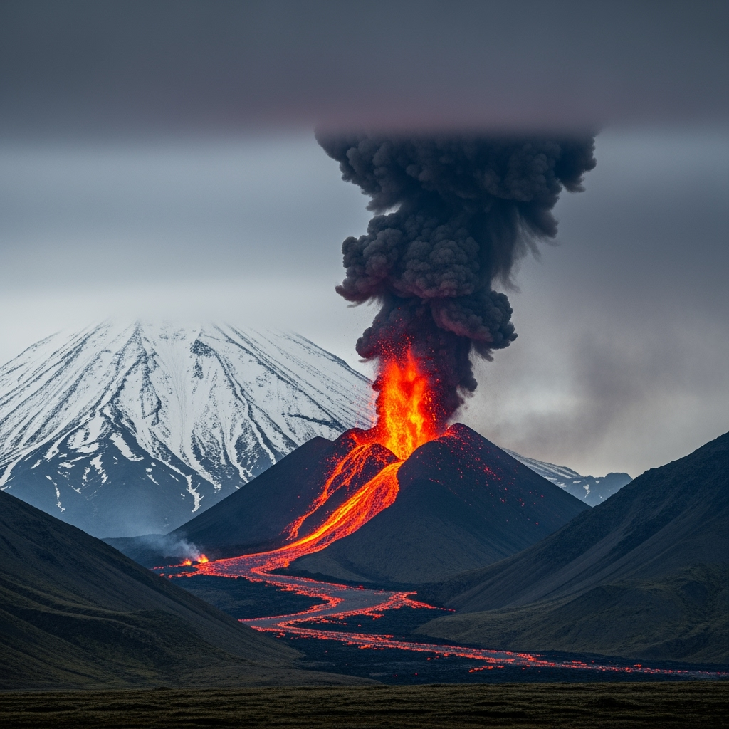 Illustration for: Volcanic Activity in Kamchatka and Eruption Risks