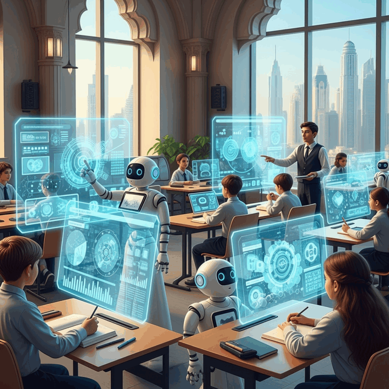 Illustration for: كيف يشكل الذكاء الاصطناعي مستقبل التعليم في الإمارات