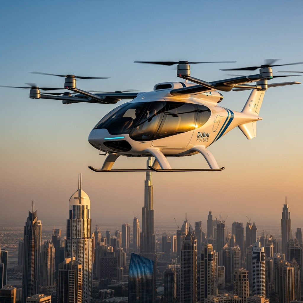 Illustration for: Dubai's Flying Taxis: Launch Nears for 2026