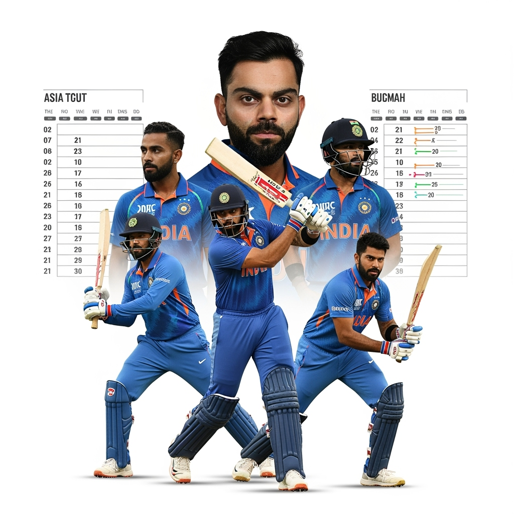 Illustration for: India's Squad for Asia Cup: Key Players and Schedule