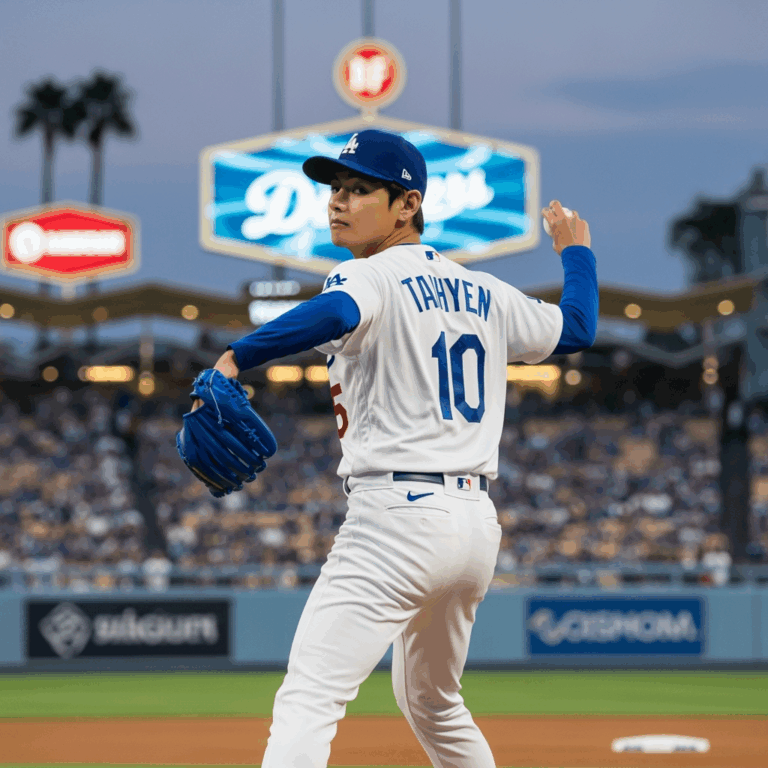 Illustration for: BTS V Shines at Dodgers Game with First Pitch