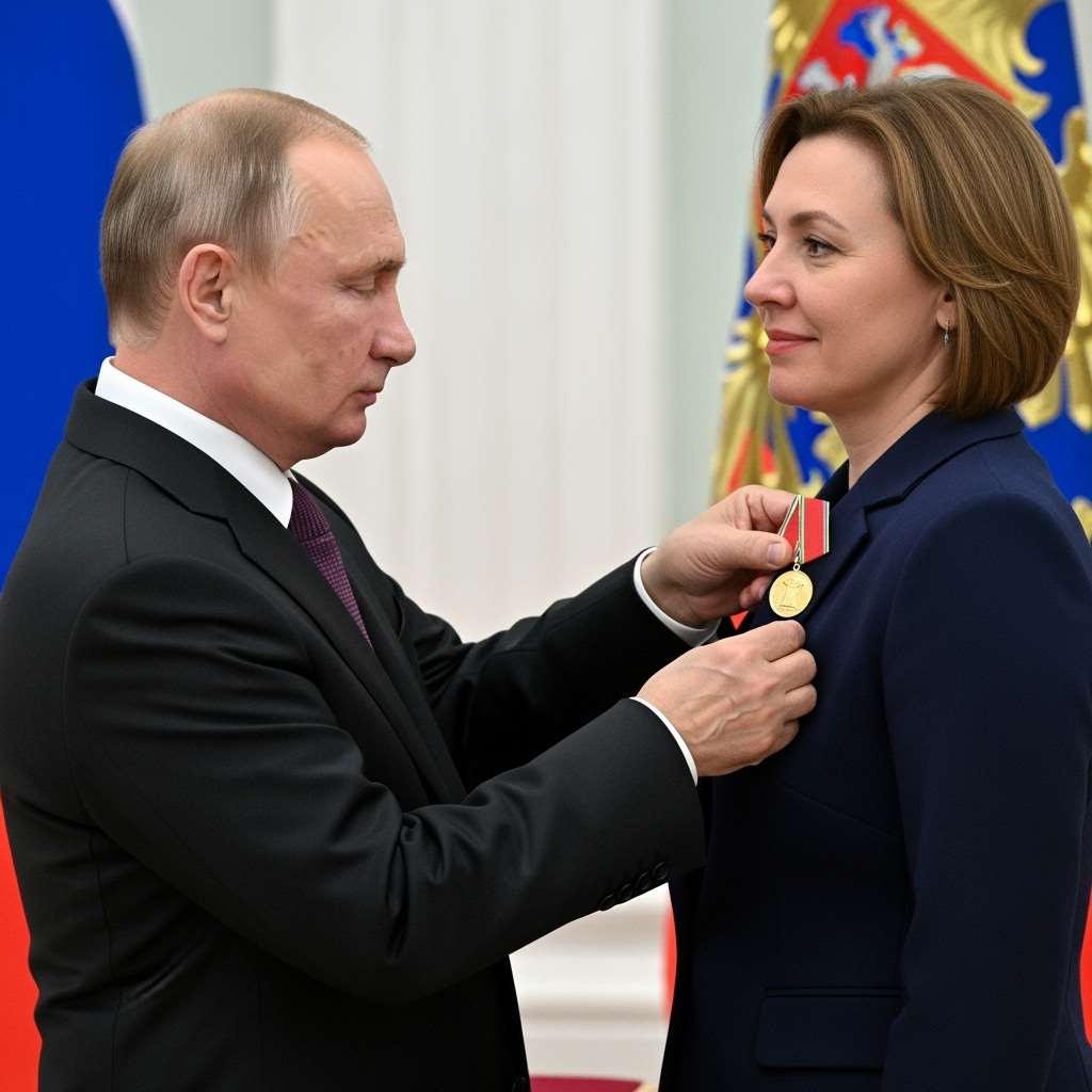 Illustration for: Putin Awards 'Courage in Labor' Medal