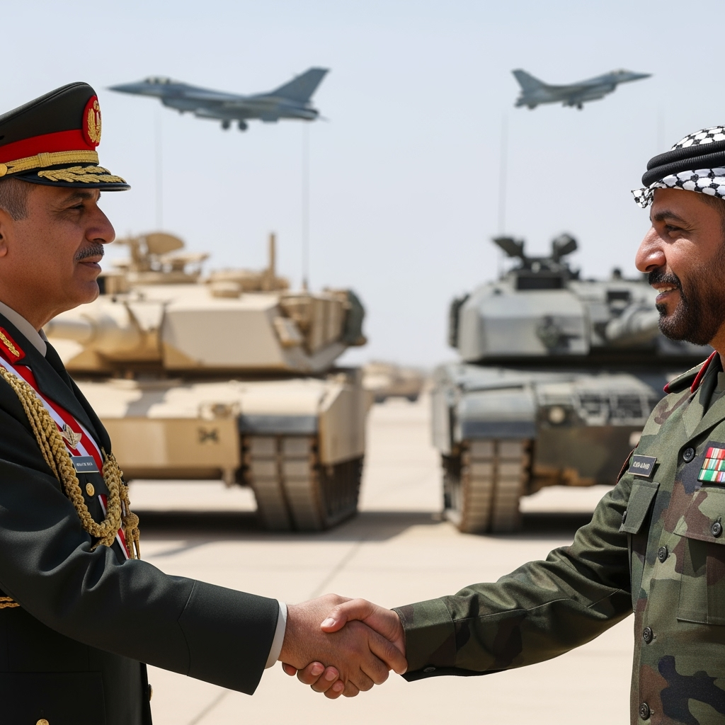 Illustration for: Egypt and Jordan Strengthen Military Ties