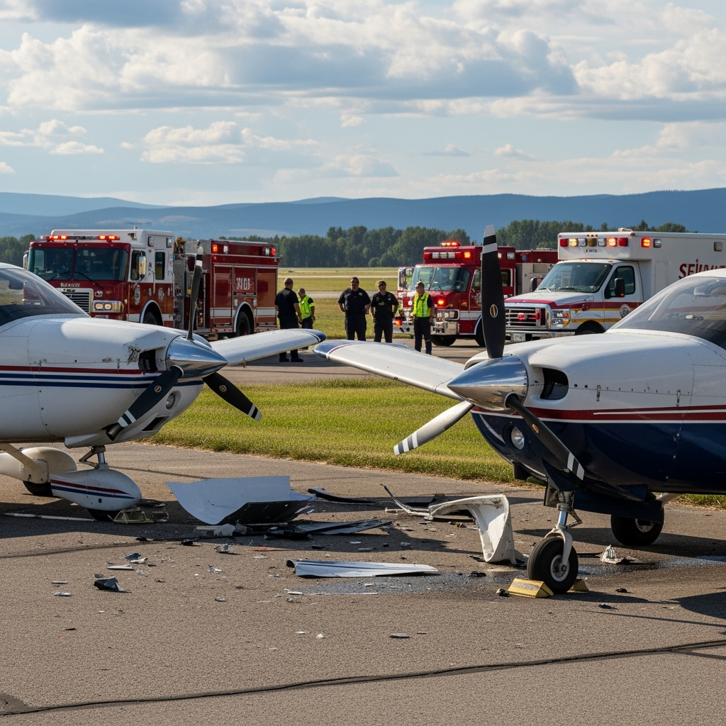 Illustration for: Plane Collision at Kalispell Airport