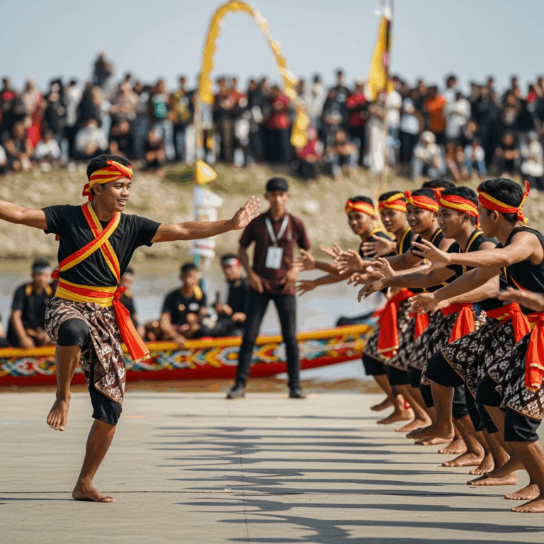 Illustration for: Pacu Jalur's Viral Dance Boosts Global Appeal
