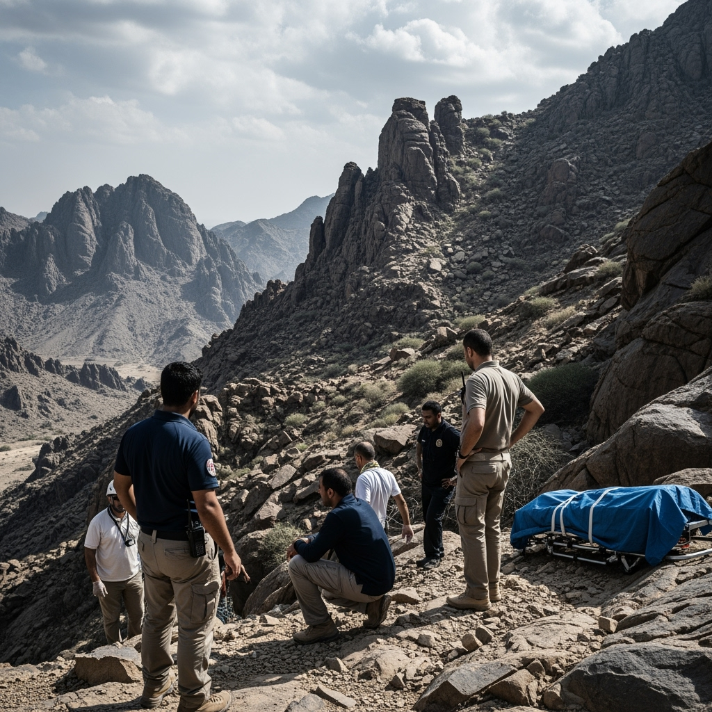 Illustration for: Tourist Dies in Jabal Samhan Climbing Accident