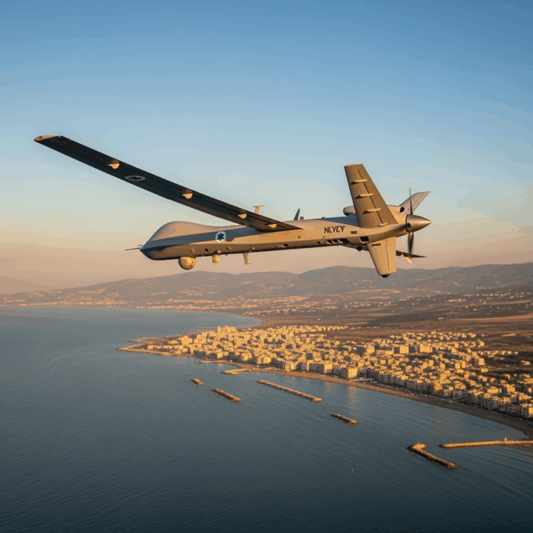 Illustration for: Explosion of Israeli Drone in Naqoura, Lebanon