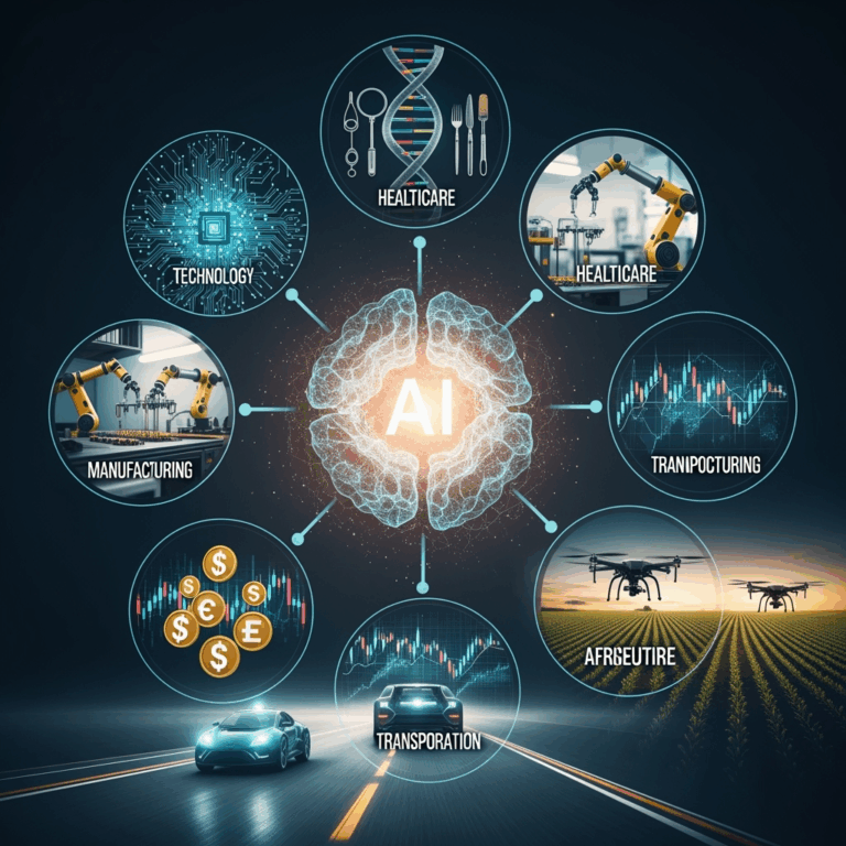 Illustration for: AI Revolutionizing Various Industries