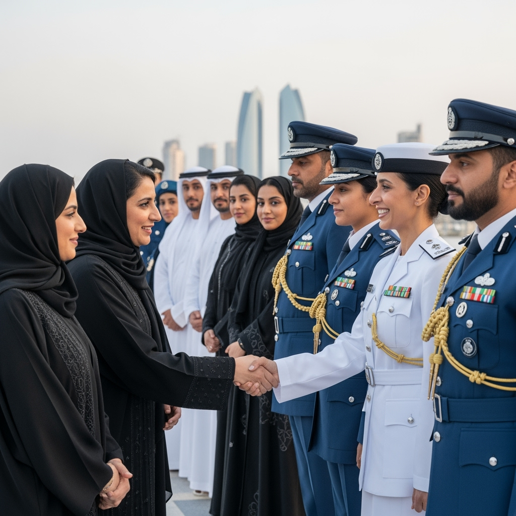 Illustration for: Abu Dhabi Police Honors Women on Emirati Women's Day