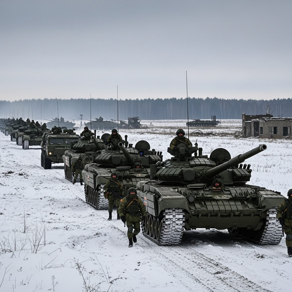 Illustration for: Russian Forces Launch Large-Scale Attack