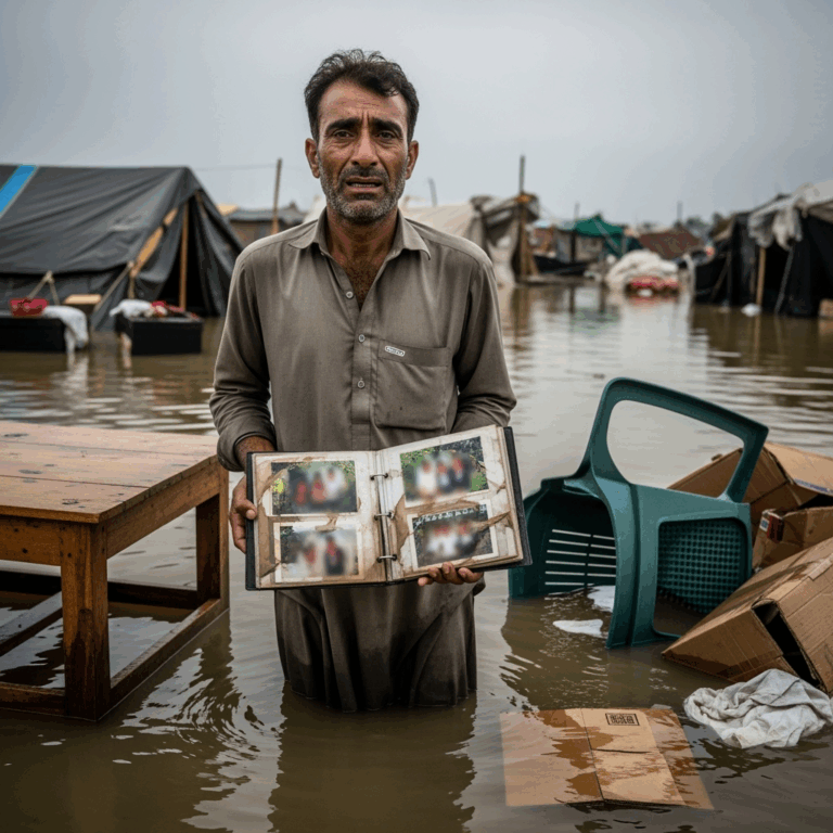 Illustration for: Pakistani Expatriates Face Huge Losses from Floods
