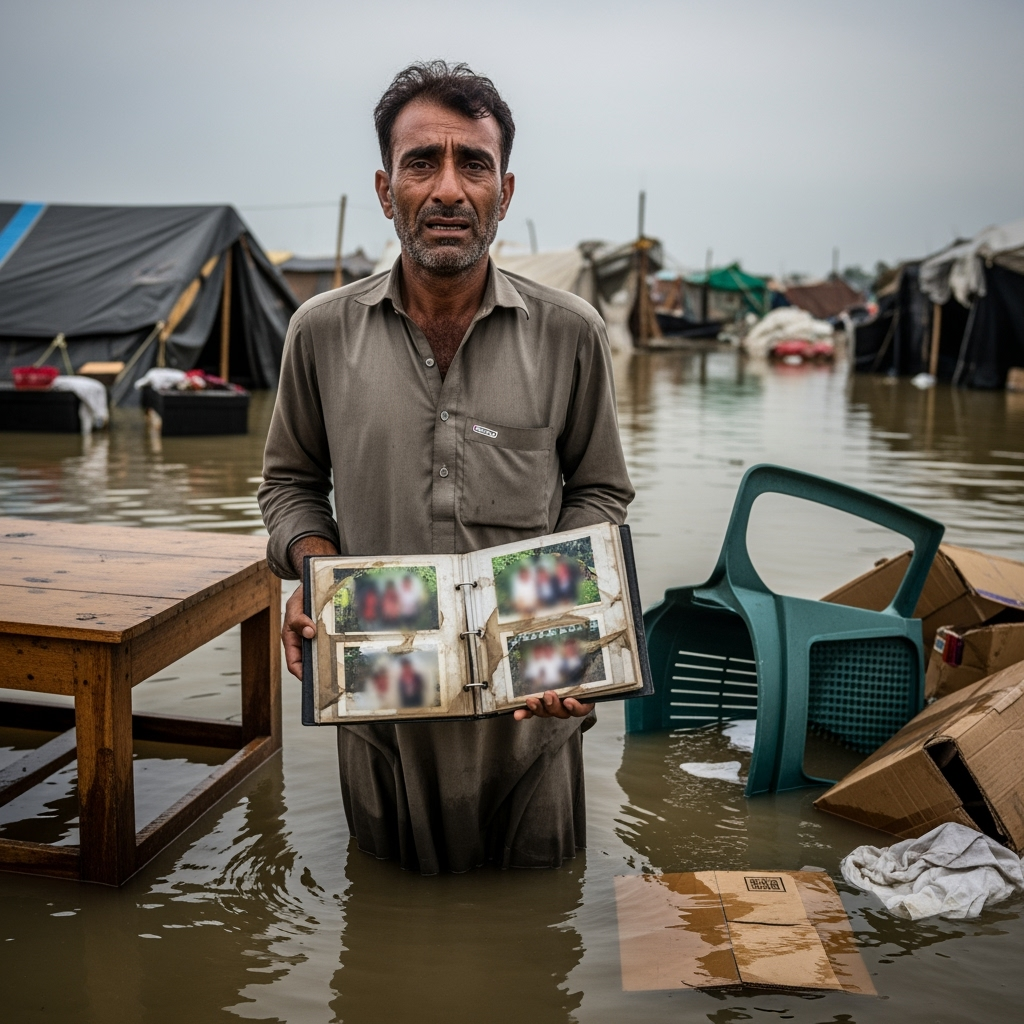 Illustration for: Pakistani Expatriates Face Huge Losses from Floods