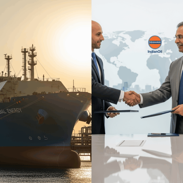 Illustration for: Adnoc Secures 15-Year LNG Deal with IndianOil