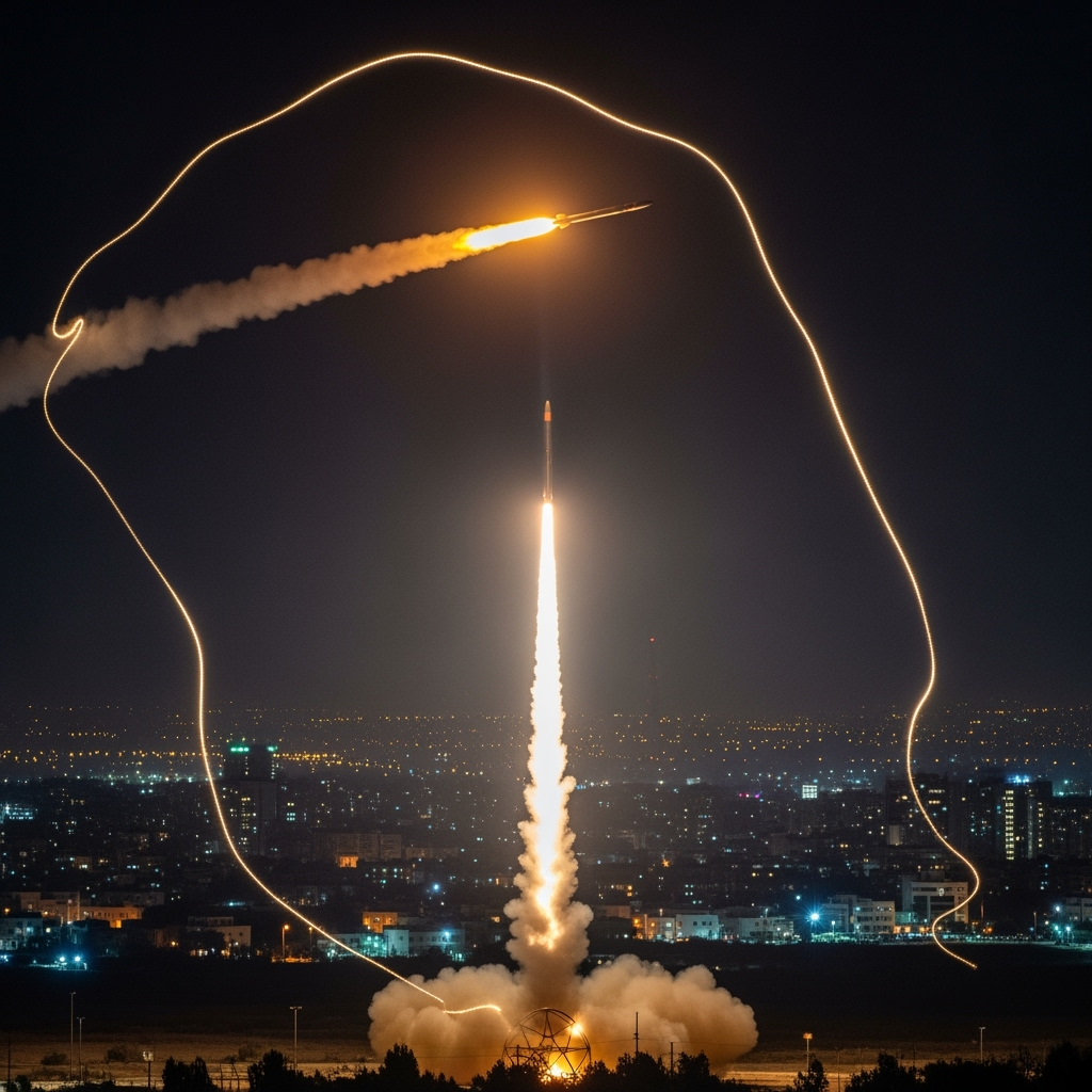 Illustration for: Israeli Army Intercepts Missile from Yemen