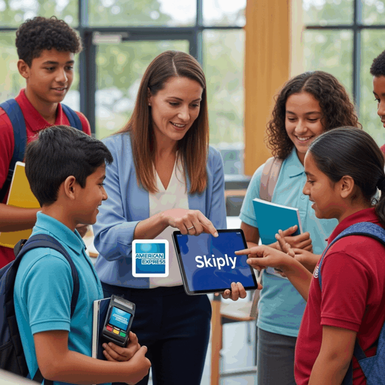 Illustration for: American Express Partners with Skiply for School Payments