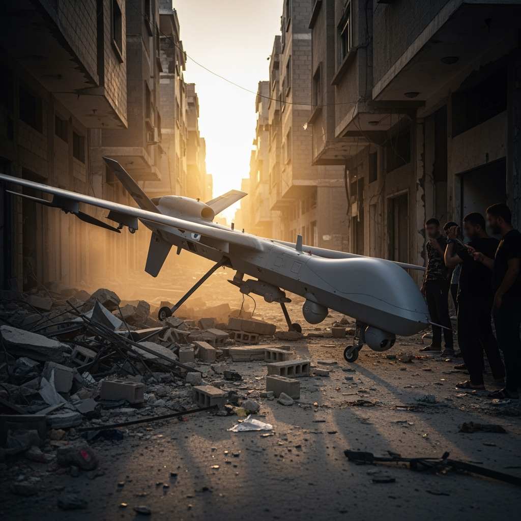 Illustration for: Israeli Drone Emergency Landing in Gaza