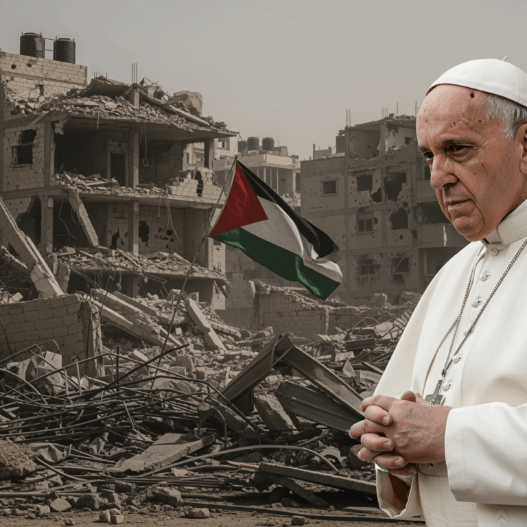 Illustration for: Pope Urges End to Gaza Destruction