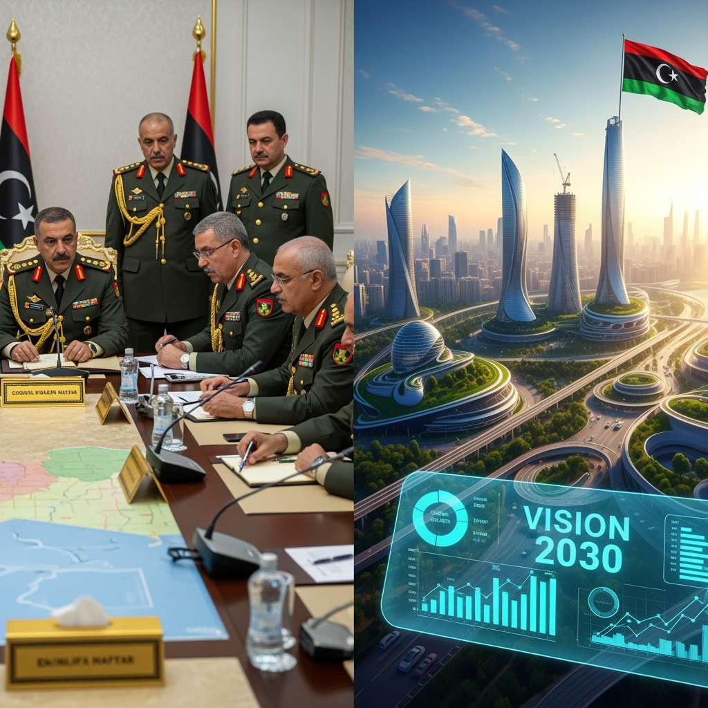Illustration for: Libyan Military Leadership Changes and Vision 2030 Launch