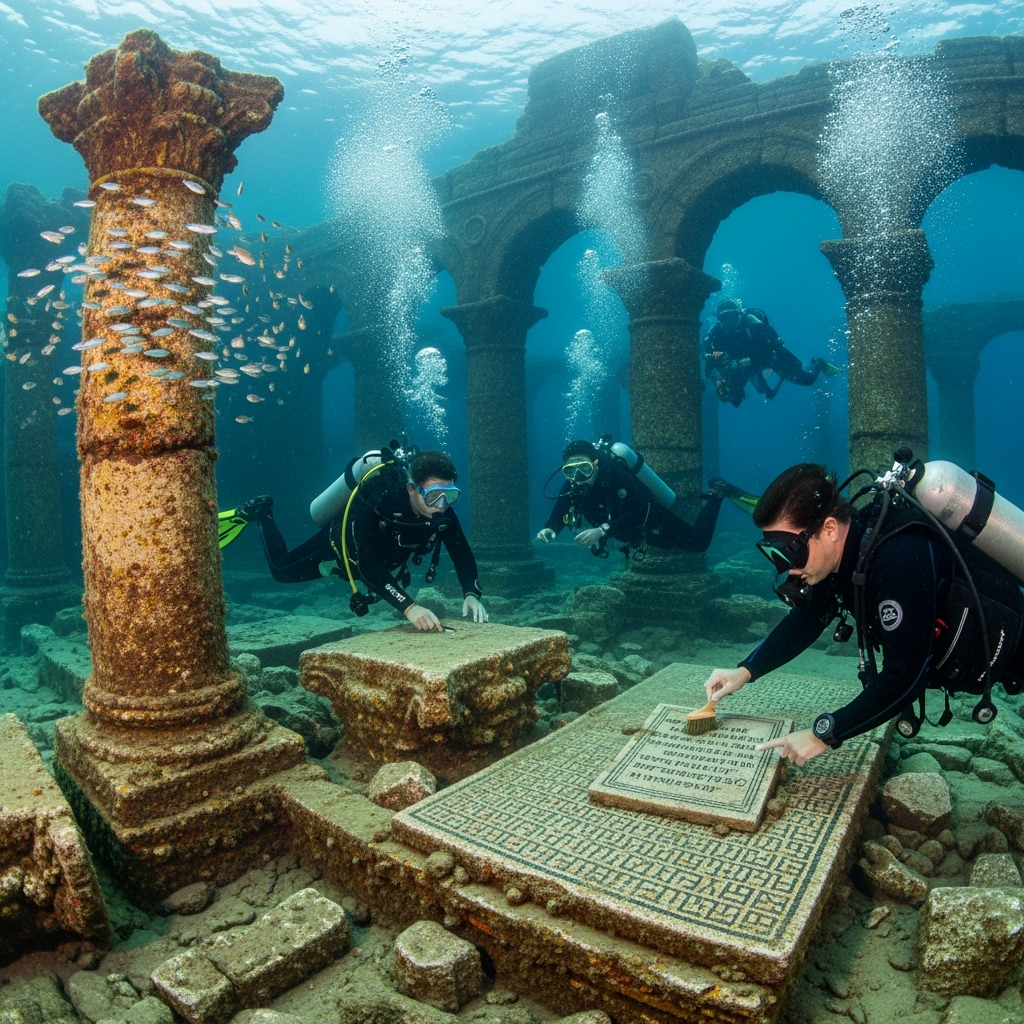 Illustration for: Discovery of Ancient Roman City Underwater
