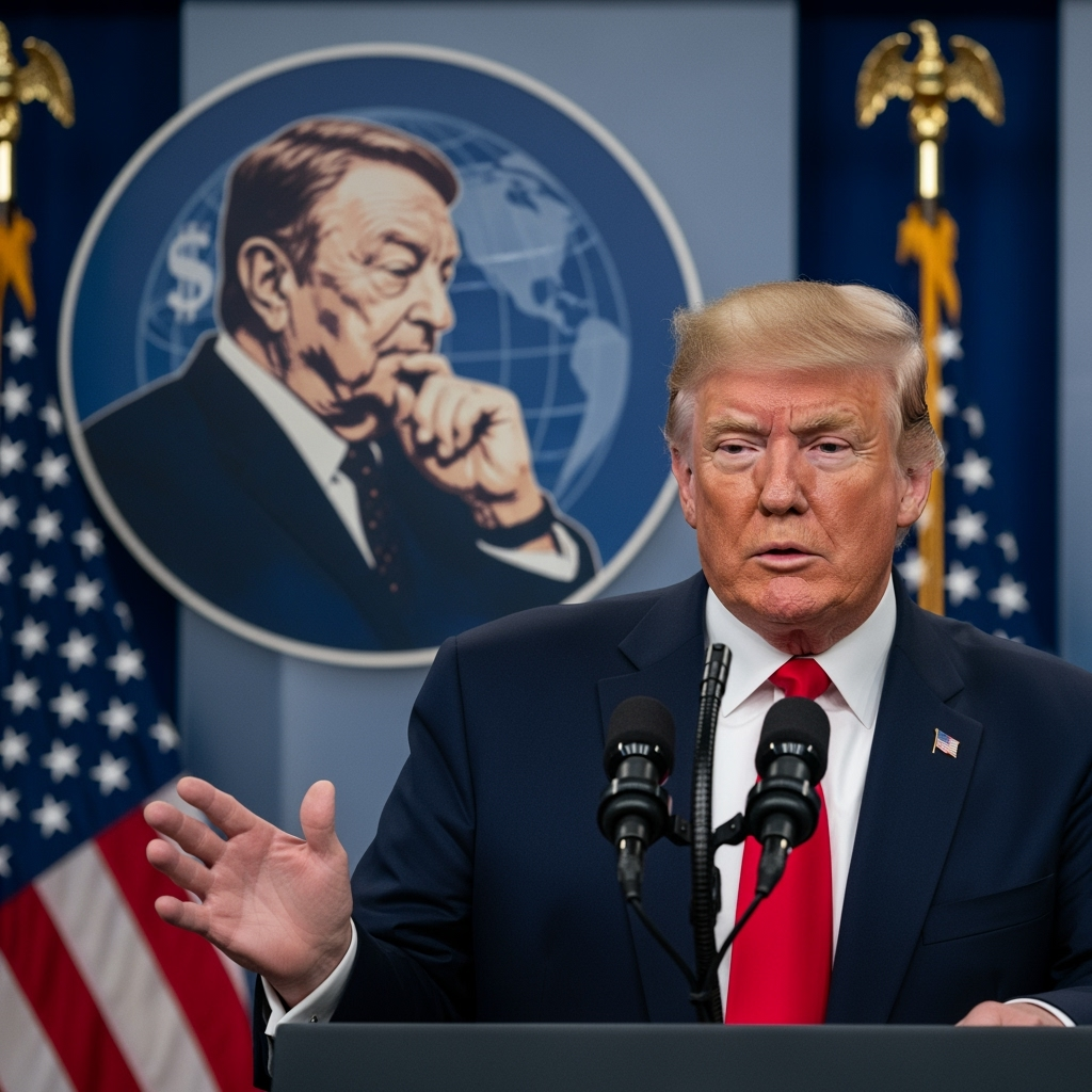 Illustration for: Trump Accuses Soros of Political Interference