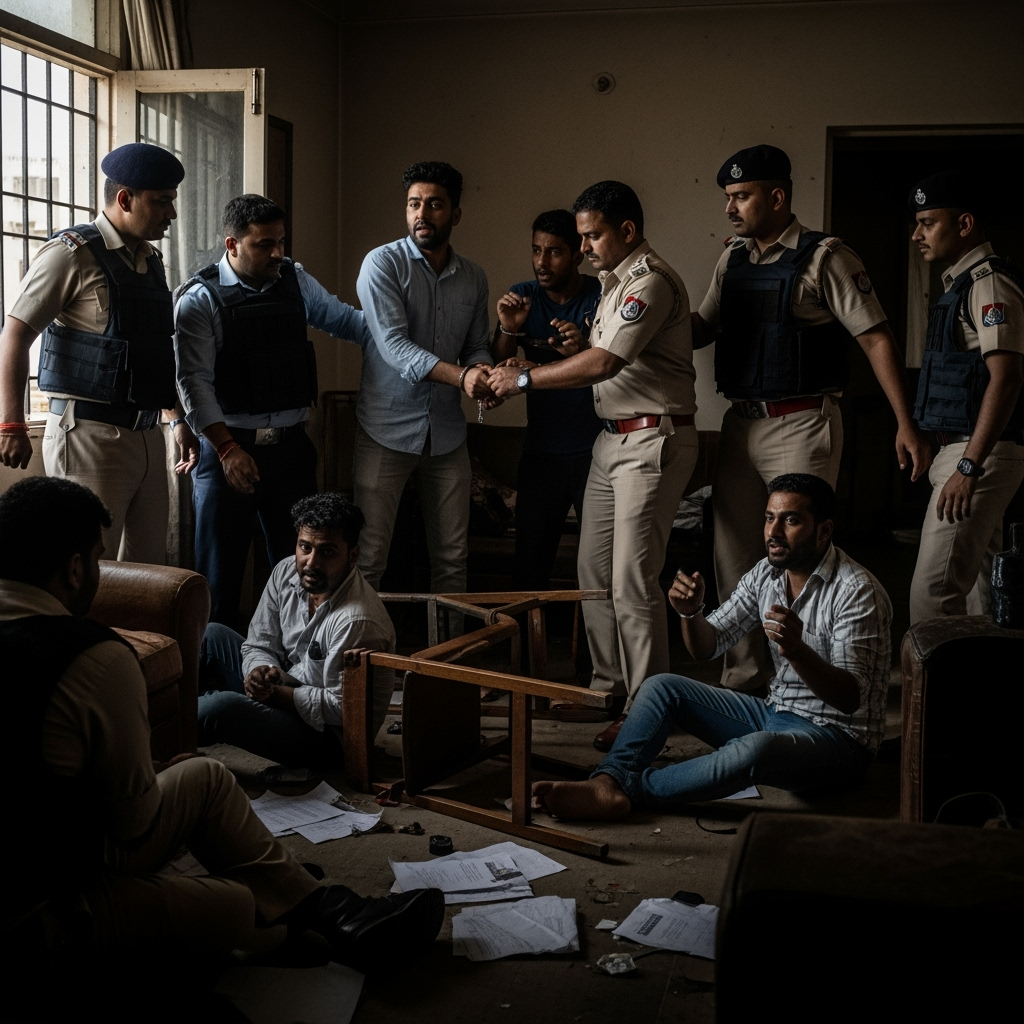 Illustration for: Syrian Gang in Gujarat Busted for Extortion
