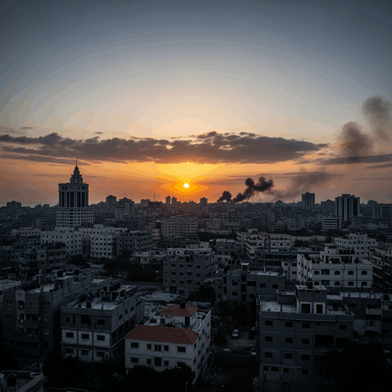 Illustration for: Escalating Tensions: Gaza City on Edge
