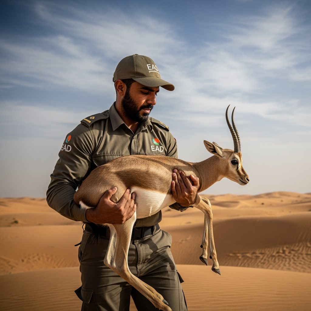 Illustration for: EAD's Daring Rescue of Arabian Gazelle