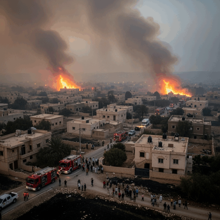 Illustration for: Villages in Jableh on Alert for Firefighting Efforts
