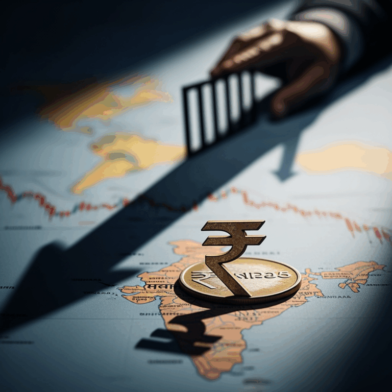 Illustration for: Indian Rupee Hits Record Low Amid US Tariffs