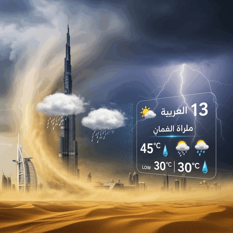 Illustration for: توقعات الطقس في الإمارات ليوم 13 أغسطس