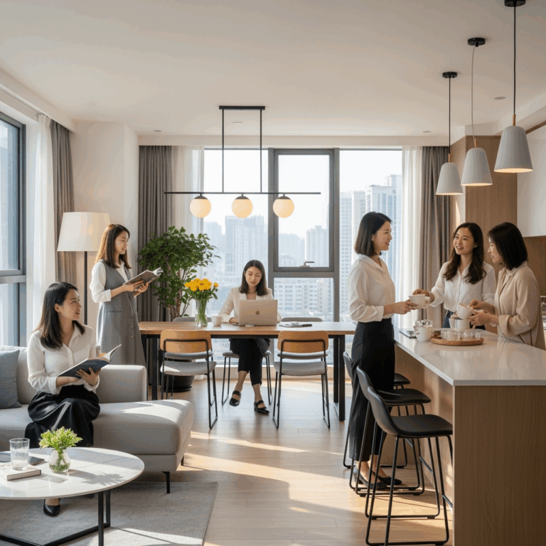 Illustration for: Women-Only Co-Living Spaces in China Gain Popularity