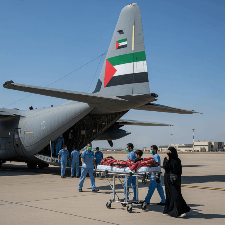 Illustration for: UAE's Ongoing Medical Evacuations from Gaza