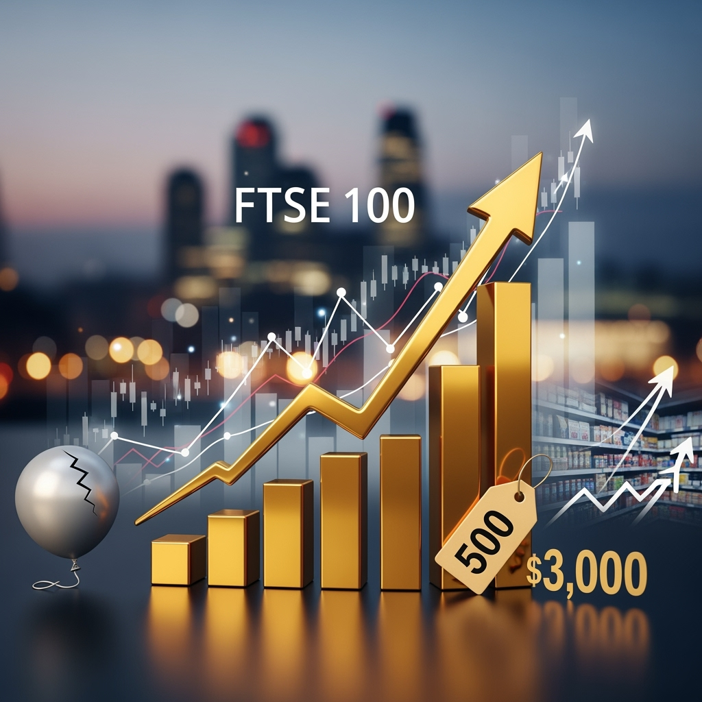 Illustration for: FTSE 100 Hits Record High Amid Inflation Concerns