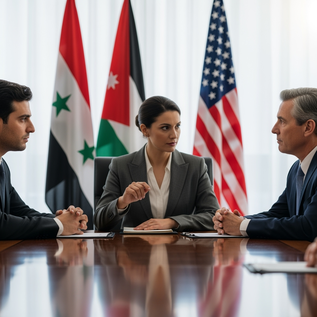 Illustration for: Syria-Jordan-US Meeting Enhances Cooperation