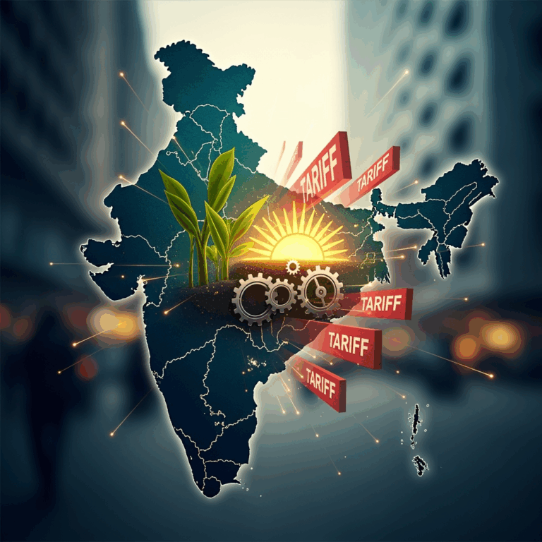 Illustration for: India's Resilience Amid US Tariff Challenges