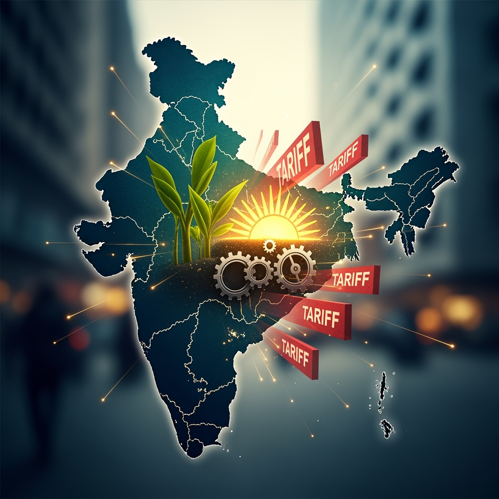 Illustration for: India's Resilience Amid US Tariff Challenges