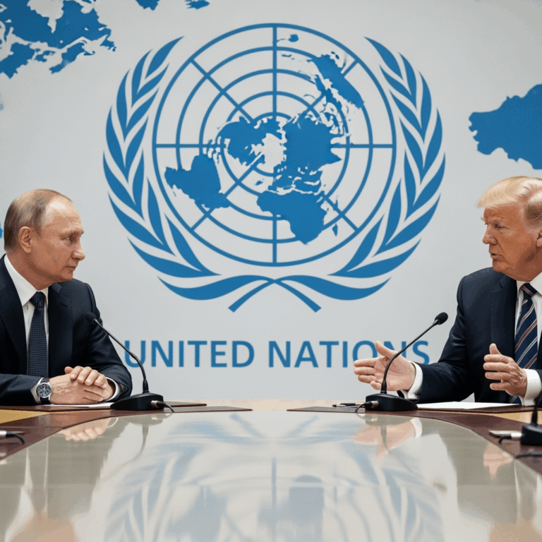 Illustration for: Putin-Trump Summit: UN Welcomes High-Level Dialogue