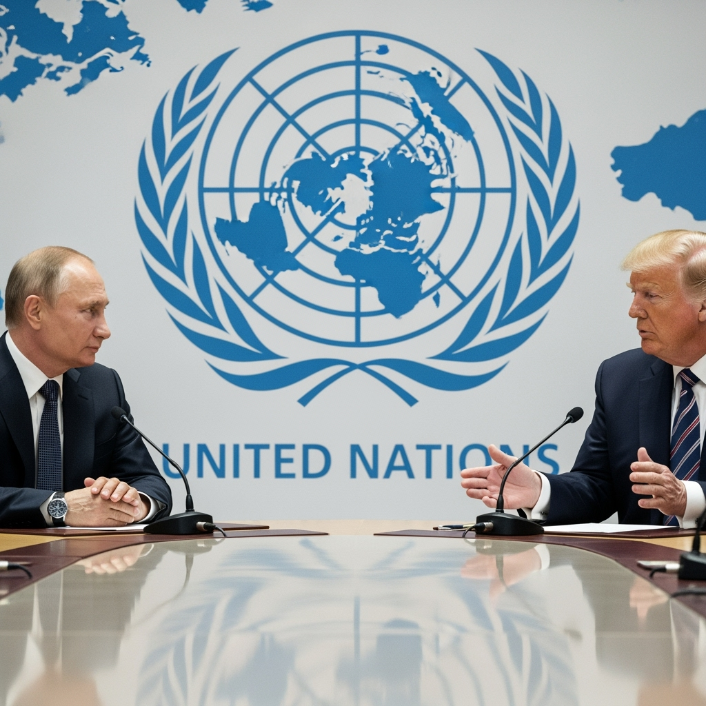 Illustration for: Putin-Trump Summit: UN Welcomes High-Level Dialogue