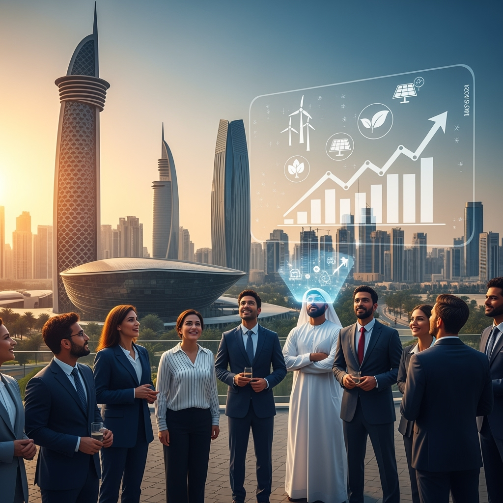 Illustration for: Masdar's 2024 Growth and Sustainability Triumph