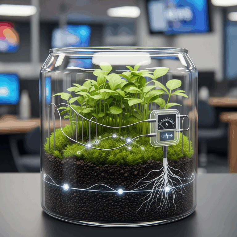 Illustration for: Bio-Battery: Microbes and Plants Power