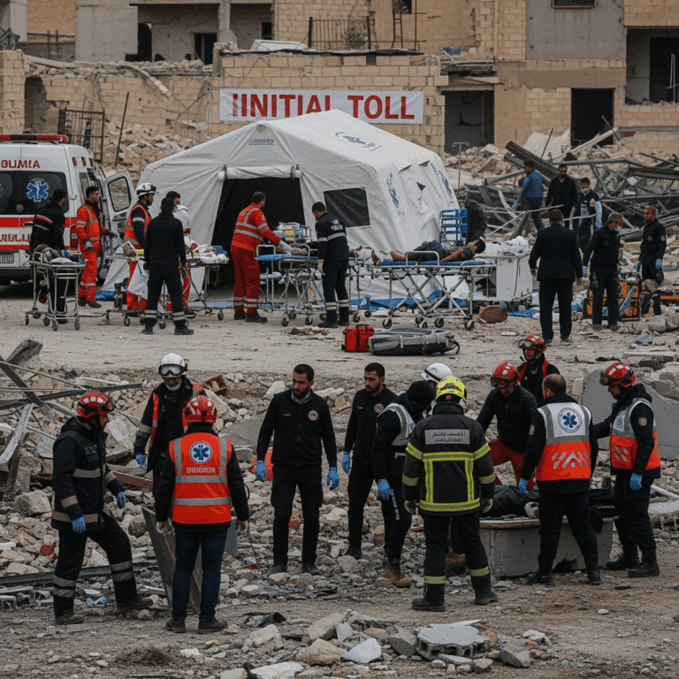Illustration for: Explosion in Idlib: Initial Toll and Response