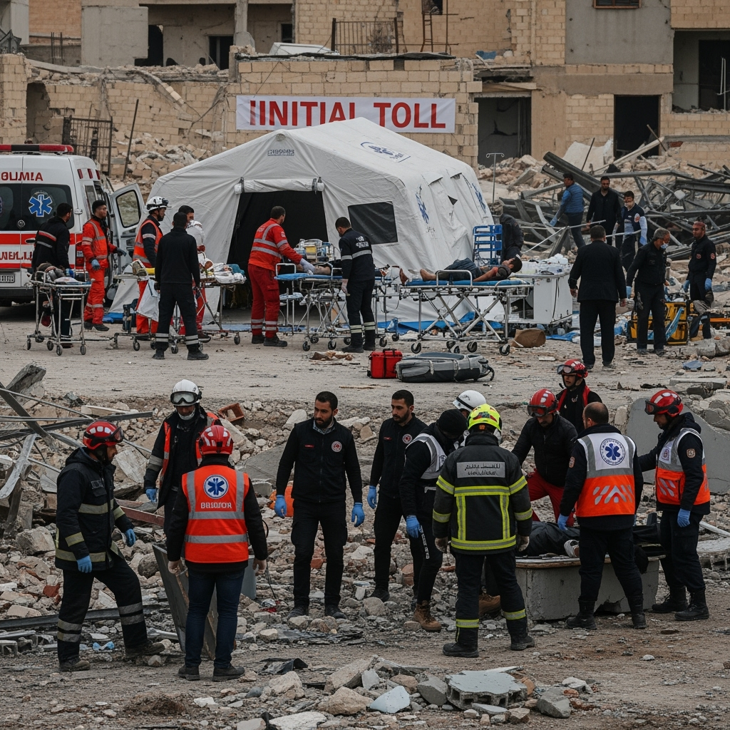 Illustration for: Explosion in Idlib: Initial Toll and Response