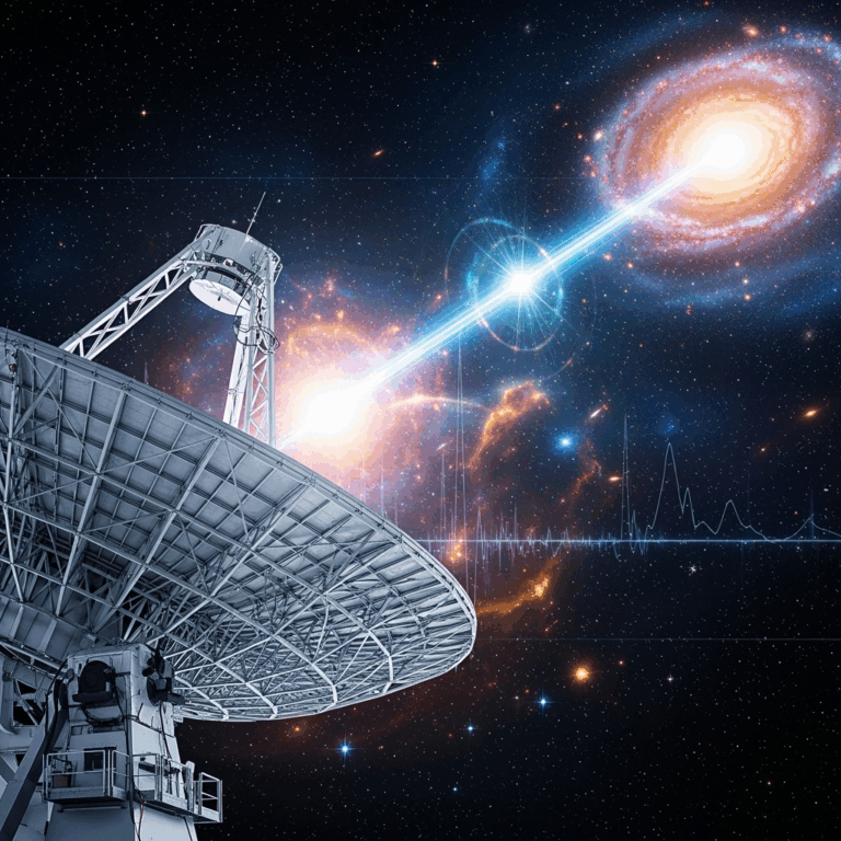 Illustration for: Discovery of a Radio Burst from 3 Billion Years Post-Big Bang