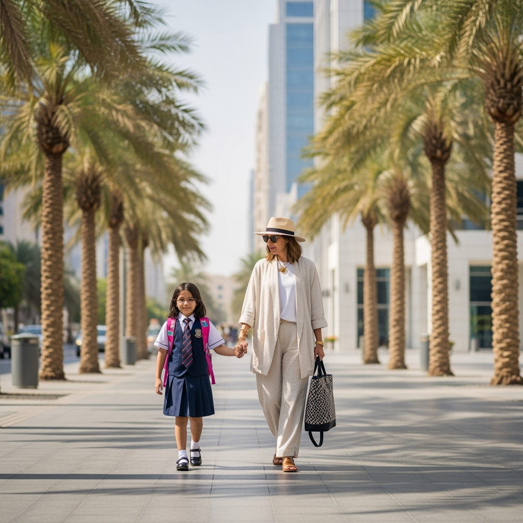 Illustration for: Stylish School Run Tips for UAE Parents