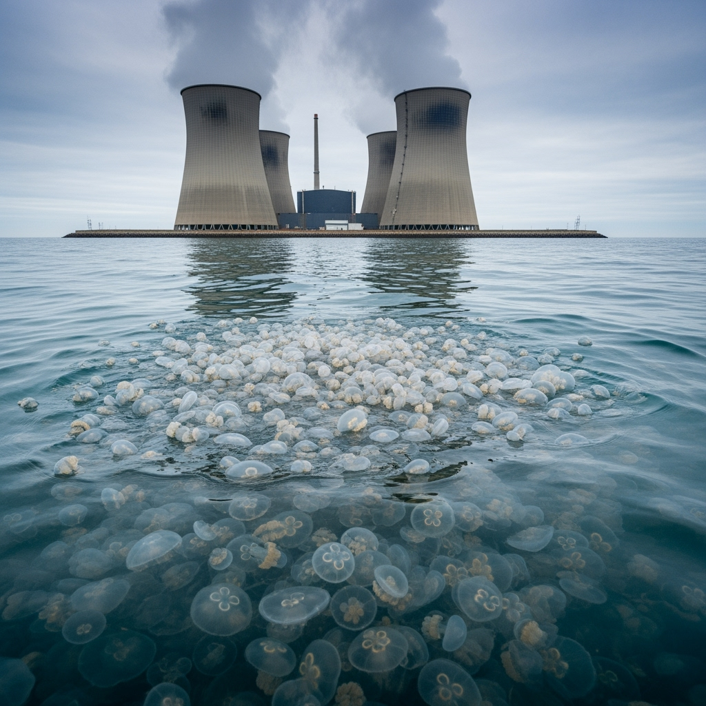 Illustration for: Jellyfish Swarm Shuts Down French Nuclear Plant