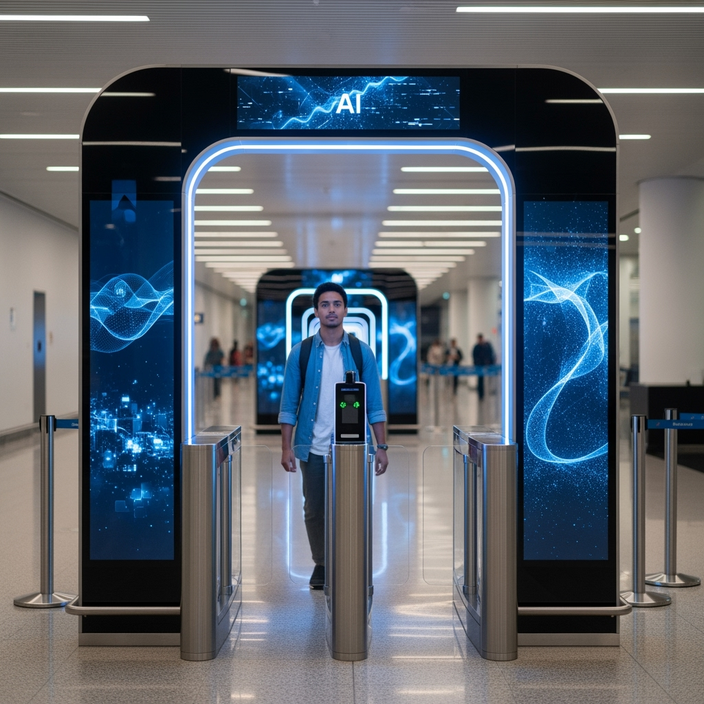 Illustration for: Dubai Airport's New AI-Powered Immigration Corridor