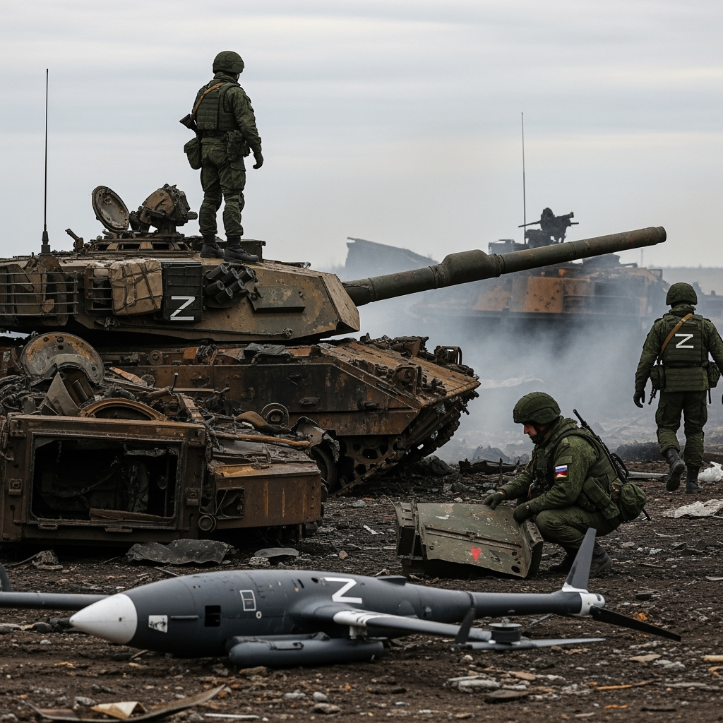 Illustration for: Russian Forces Seize and Destroy NATO Equipment
