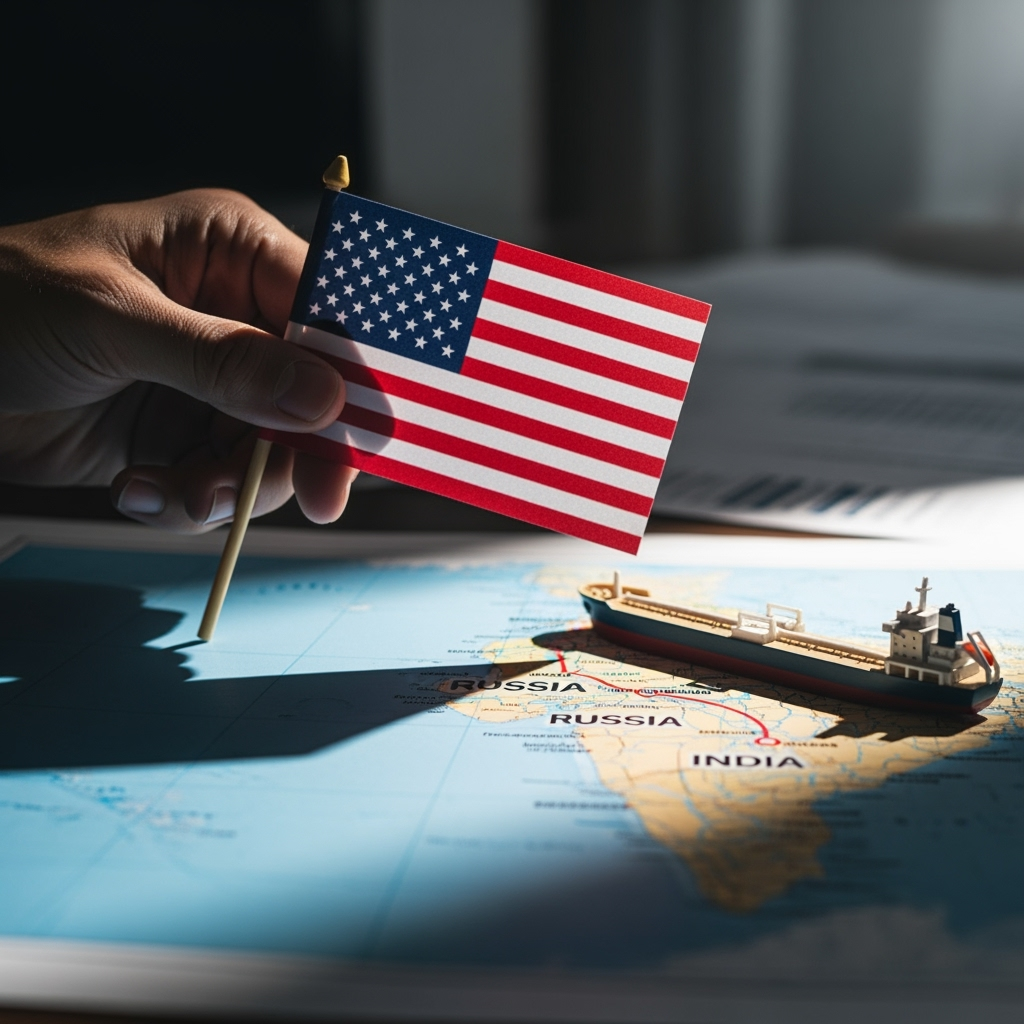 Illustration for: US Tariffs Impact on India-Russia Oil Ties