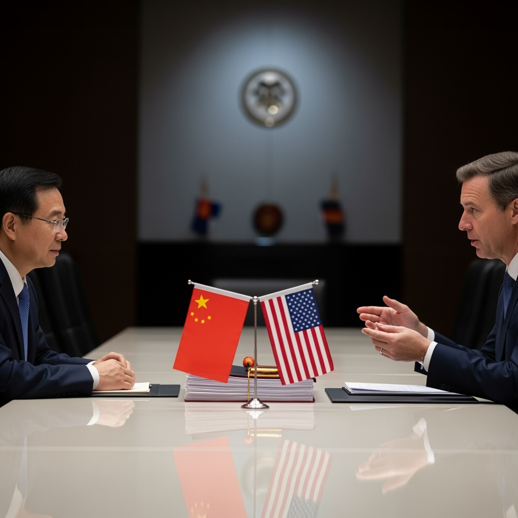 Illustration for: China and US Discuss Tariff Suspension