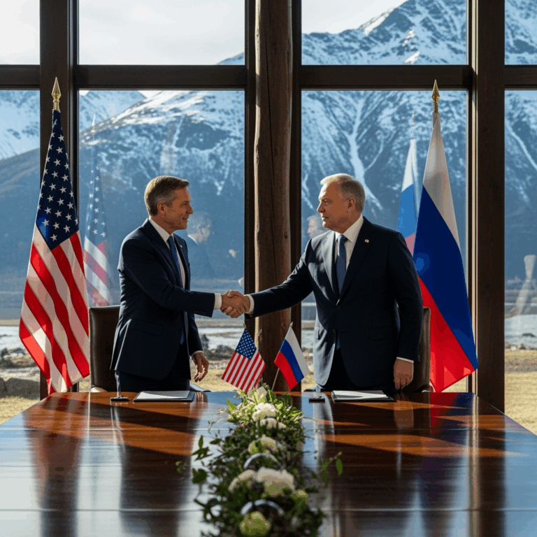 Illustration for: US-Russia Summit in Alaska